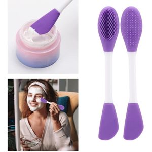 8 stuks siliconen gezichtsreinigingsborstel- siliconen gezichtsmasker applicator, 2-in-1 dubbelzijdige gezichtsreinigingsborsteltool, reinigingsborstel met dubbele kop