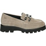 SIOUX - Instappers - Beige - Leer en Suède - Platte Hak