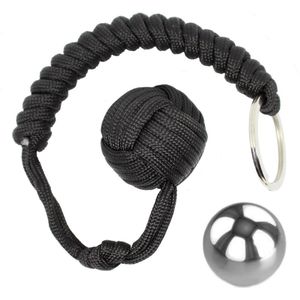 Monkey Fist - Apenvuist - Keesje - Zelfverdediging - Sleutelhanger - Paracord - Stalen bal - Zwart