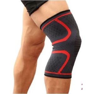 Kniebandage - Knie Brace - Anti Slip Strip - Bescherming - Blessure - Sporten - Rood - Maat XL