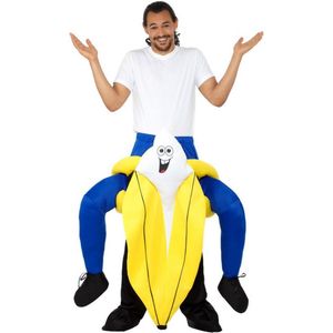 Smiffy's - Natuur Groente & Fruit Kostuum - Op De Rug Van Een Banaan Kostuum - Blauw, Geel - One Size - Carnavalskleding - Verkleedkleding