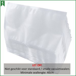 Vacuümzakken - 40x60 cm - Alleen geschikt voor EXTRA BREDE professionele MACHINES - 50 stuks - Voor Voedsel - Sous Vide Zakken - Vacumeerplastic - Met Microstructuur - Topkwaliteit - BPA Vrij - Extra sterk - Geschikt voor vriezer / magnetron