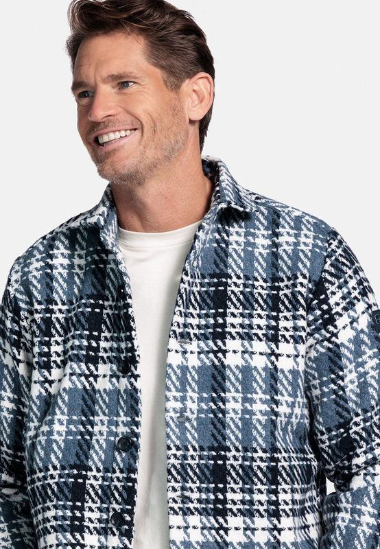 Giordano - Salmari - Overshirt - Wolmix Tussenjas - Visgraat - Navy - 527504-60