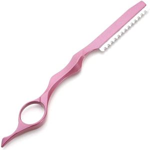 Hair Styling Razor Hair Thinning Comb Professional Thinning Razor Hair Cutting Texturizing Razor Blades Hair Cutting Tool for Salon Home Use (Pink)
