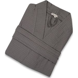 Kayori Geisha Badjas Wafel Lang - Unisex - Biologisch Katoen - Antracite - S - Kort