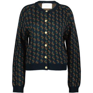 DIDI Dames Cardigan Monsoon Blue Lily jacquard maat 44