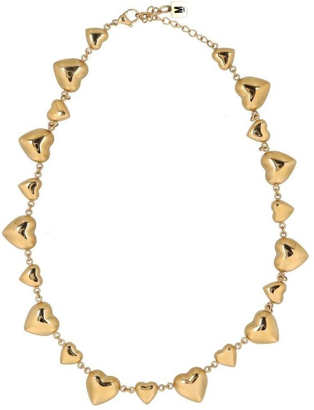 Manfield - Ketting - Goudkleurig - Hartjes - 45 cm