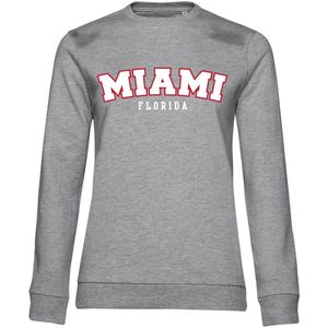 Hybris Miami Florida Girly Sweatshirt Damen Heather-Grey-S