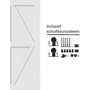 Houten schuifdeur wit geverfd met schuifdeursysteem bundel 2002