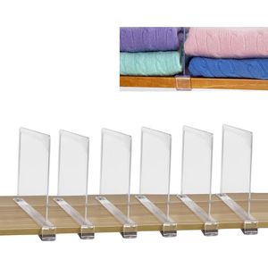 Set van 6 plankverdelers, kledingkastsysteem, verdelers, plankensysteem, zonder boren, plankensysteem, kledingkastorganisatorsysteem voor kledingkast, boekenplank