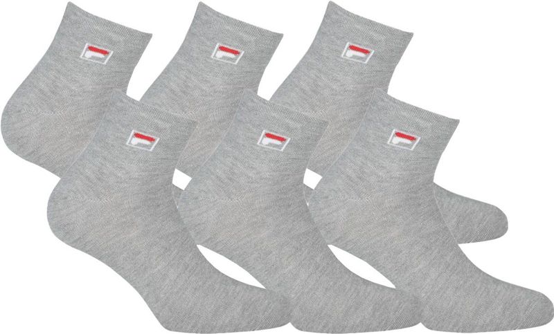 Fila quarter sokken 6-pack unisex grijs grijs 43-46