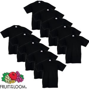 Fruit of the Loom Original Kids T-shirt 10 stuks zwart maat 128