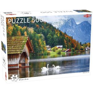 Puzzel Landscape: Swans on a Lake - 500 stukjes