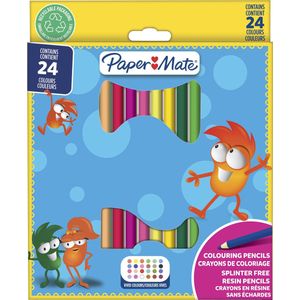 Paper Mate kleurpotloden voor kinderen | Voorgeslepen kleurpotloden | Diverse kleuren | 24 stuks