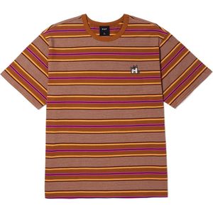 HUF Vernon S/S Relaxed Knit casual t-shirt heren bruin dessin