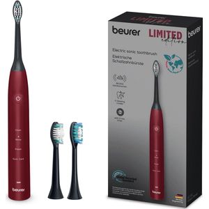 Beurer SC 30 Limited Edition 25 Elektrische Sonische Tandenborstel – Green Planet - 4 Poetsstanden – 80.000 Bewegingen p/min – 2 Opzetborstels – Timer - USB-C laadkabel – Gerecycled – 15 Dagen Accuduur - 3 Jaar garantie - Bordeaux