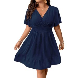 Livano Zomerjurk Dames - Zomerjurken - Volwassen - Jurk - Ibiza Stijl - Sundress - Marineblauw - Maat XL