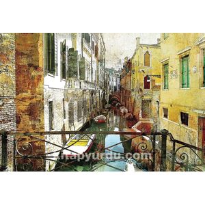 Kanaal Venetië | Houten Puzzel | 2000 Stukjes | King of Puzzle | 88 x 59 cm