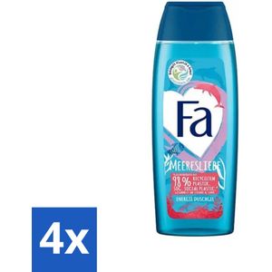 4 x Fa - Douchegel - Zeeliefde Energie - Verfrissend & Verkwikkend - Verzorgend - 250 ml - Douchegel - Fa - Zeeliefde - Energie - Verfrissend