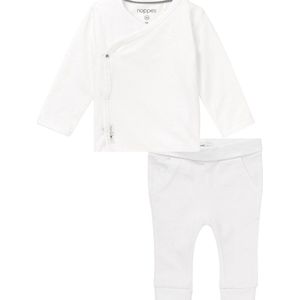 Noppies unisex newborn setje Overslag Shirt Little en Broek Humpy Wit maat 50