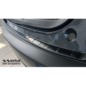 Zwart RVS Achterbumperprotector passend voor Mazda CX-30 2019- 'Ribs'