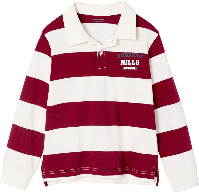 Polo - Bordeauxrood - Gestreept - Jongens