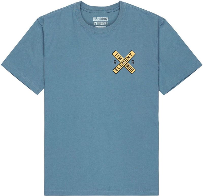Element - Timber Freight Train - T-shirt - Blauw - Korte Mouwen - GOTS Biologisch Katoen
