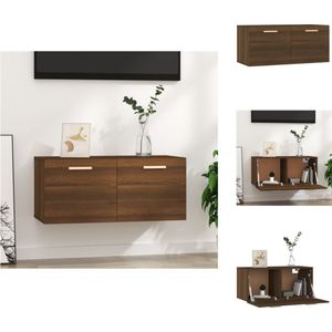 vidaXL Wandkast - Wandkasten - Hangkast - Hangende Kast - Wandkast 80x35x36,5 cm bewerkt hout bruin eikenkleur