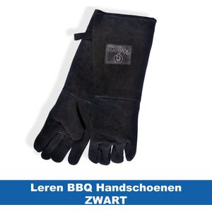 Leren Handschoenen Zwart 45 x 18 cm - BBQ Handschoenen - BBQ Accessoires - Lederen Handschoenen - BBQ Handschoen