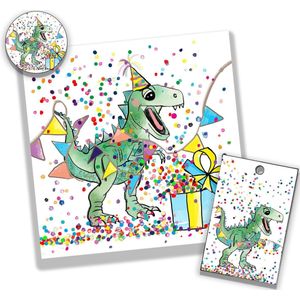 uitnodiging kinderfeestje Dinosaurus - feestpakket  - dino  - kinderfeest - dino stickers