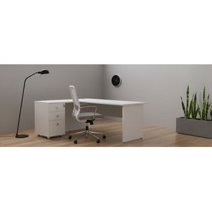 WOLTU TSG19hei Bureautafel Computertafel in spaanplaat,Kantoortafel Werktafel met 2 lades en 1 open compartiment 120x58x77cm,Eiken