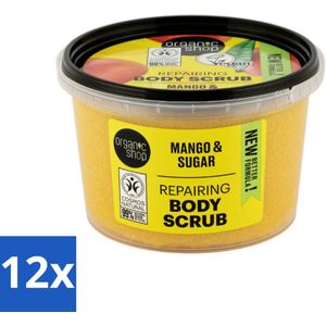 Organic Shop - Organic Mango & Sugar Body Scrub - Peeling en Geur - 250 ml - Voordeelverpakking - 12 stuks