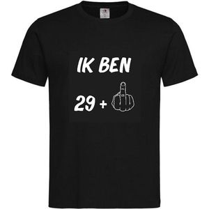 T-shirt Unisex Volwassenen Grappig Tekst ""Ik ben 29+1"" Op Voorkant | korte mouw | Zwart/wit | maat XL