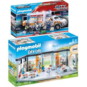 2-delige set ziekenhuis vleugel + US Ambulance