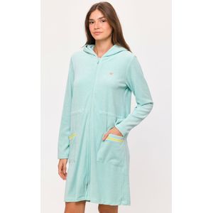 Woody Meisjes-Dames Badjas licht turquoise - maat S