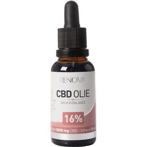 Renova CBD olie 16% 30ml - 5000mg CBD - 225 druppels - cannabidiol - cbd oil - wietolie - hennepolie - cannabis olie - 0,0% THC olie