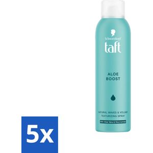 5 x Taft - Texturizing Spray - Aloe Boost - Lichtgewicht volume - 150 ml - Niacinamide - Siliconen Vrij - Haarverzorging - Haarstyling