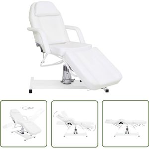 vidaXL Massagetafels - Massagetafel - Massagetafel 180x62x(87-112) cm wit - Beautytafel - Pedicurestoel - Cosmetische Tafel