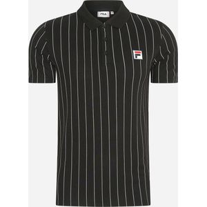 Fila Luckenwalde polo shirt - black bright white striped