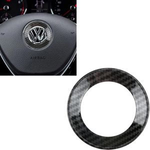 Stuurwiel Ring Zelfklevend - Carbon Look - Geschikt Voor oa. Volkswagen Golf 4 / Golf 5 / Polo / Tiguan / Passat / GTI - Volkswagen Auto Accessoires