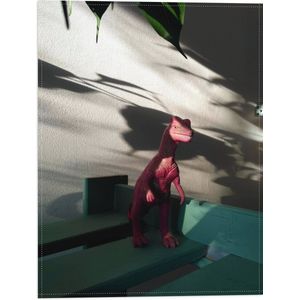 Vlag - Roze Dinosaurus Speelgoed - 30x40 cm Foto op Polyester Vlag