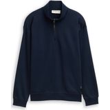 Tom Tailor Denim Troyer sweatshirt met logo-badge