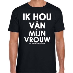 Ik hou er van als mijn vrouw mij laat mountainbiken shirt - grappig hobby t-shirt zwart heren - Cadeau shirt L