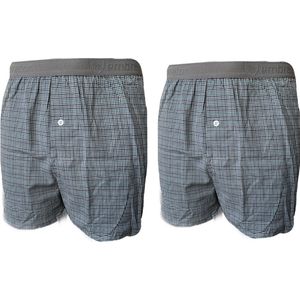 Embrator 2-stuks mannen Boxershort geruit blauw/turquoise L