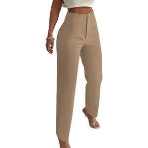Nivard Pantalon Dames - Chino - Golfbroek - Nette Broek - Met Elastische Tailleband - Volwassenen - Khaki - XS