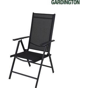 Gardington Tuinstoelen – Stijlvolle Tuin Meubelen – Terras/Tuin/Camping – Weerbestendige Tuinstoel – Campingstoel – Tuinstoel – Camping Artikelen – Verstelbaar en Opklapbaar – Antraciet