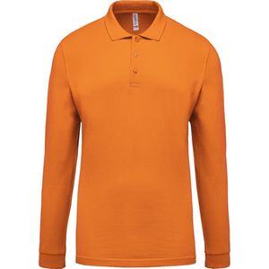 Kariban Piqué-herenpolo lange mouwen K256 - orange - 4XL