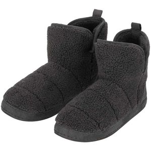 Apollo - Heren Sloffen - Antraciet - Teddy Stof - Pantoffels - Hoog Model