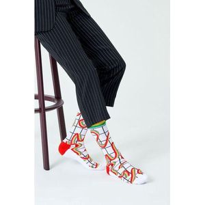 Happy Socks – Athletic Squiggly Rainbow Crew - Unisex - Maat 41-46