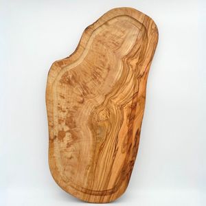 LOT by nature houten snijplank - grote olijfhouten snijplank - olijfhout - houten snijplanken voor keuken - houten serveerplank - 50 centimeter - Houtenplank met sapgeul